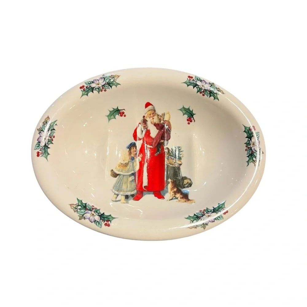 Christmas Santa Soap dish Made In England Crowne Oakes Designs
